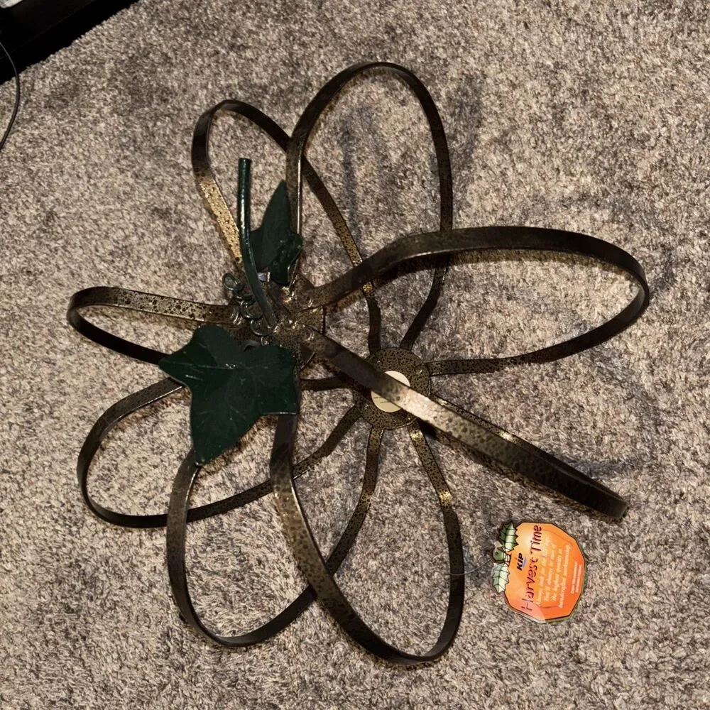 Foldable Metal Pumpkin Halloween Thanksgiving Fall KIP Candle Holder Harvest VTG
